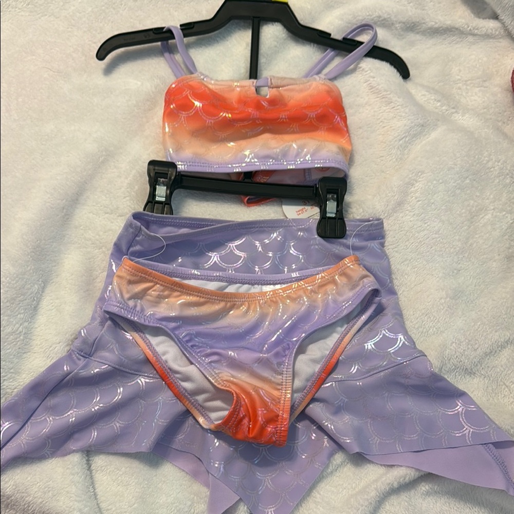 Wonder Nation Kids Swim Bikini - Orange and Purple